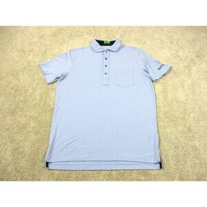 Greyson Polo Shirt Men Medium Blue Preppy Performance Cotton Stretch Golf Golfer